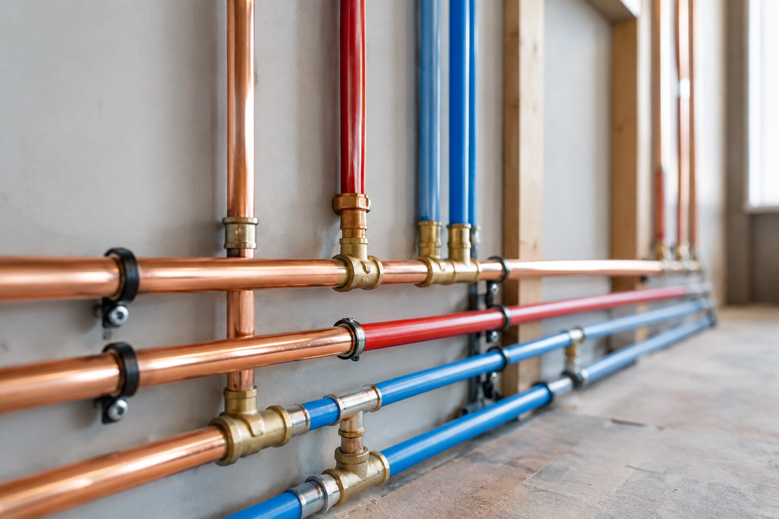 New copper and PEX water lines installed during a Las Vegas whole-house repipe